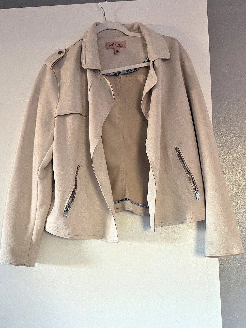 Philosophy Cream Leather Jacket Like New